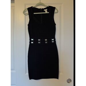 Cache Black Bandage Dress Bodycon Sexy Date Night Size Small Clubwear‎